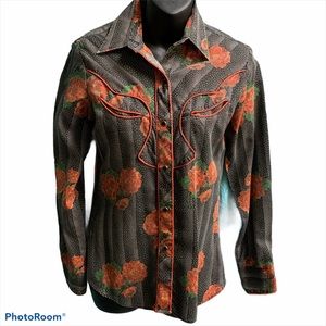 VTG Tem Tex Western Rodeo Snap-front Shirt Small